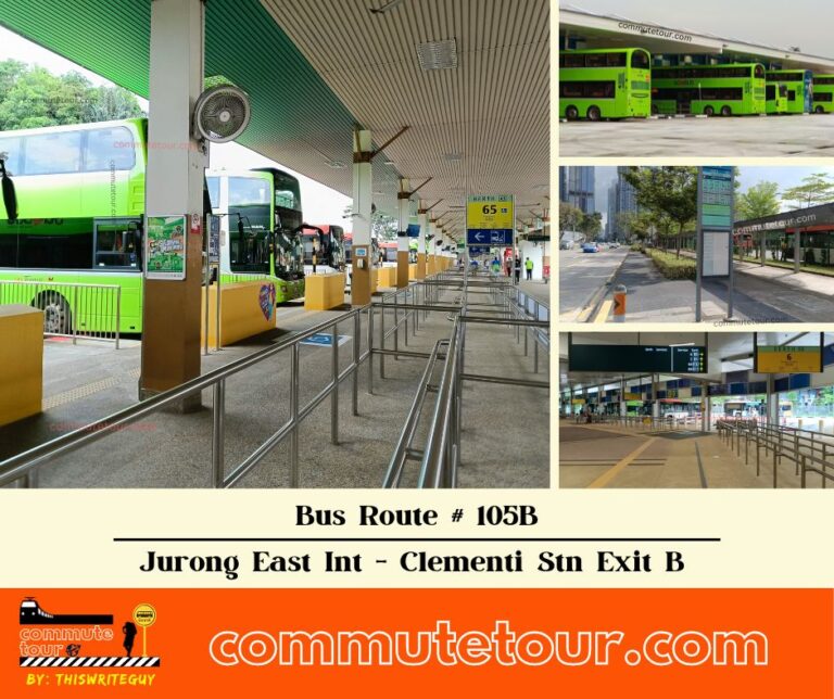 SG Bus 105B Route Map, Bus Schedule and Stops from Jurong East Interchange to Clementi Station Exit B → One Way | Singapore