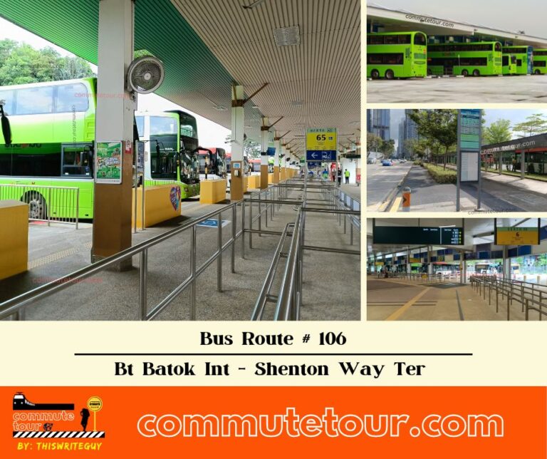 SG Bus 106 Route Map, Bus Schedule and Stops from Bukit Batok Interchange to Shenton Way Terminal | Singapore