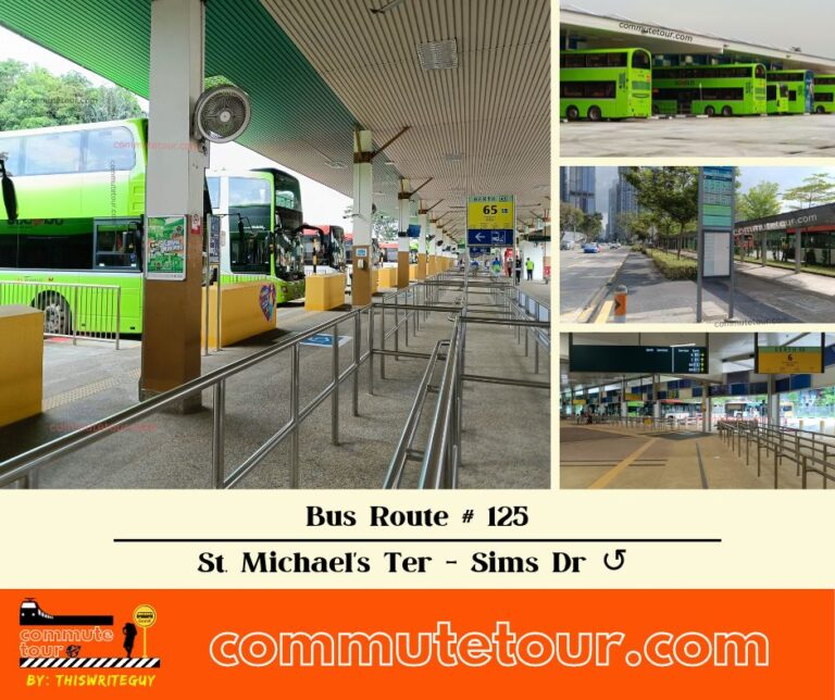 SG Bus 125 Route Map, Bus Schedule and Stops from St. Michael’s Terminal to Sims Drive Loop ↺ | Singapore
