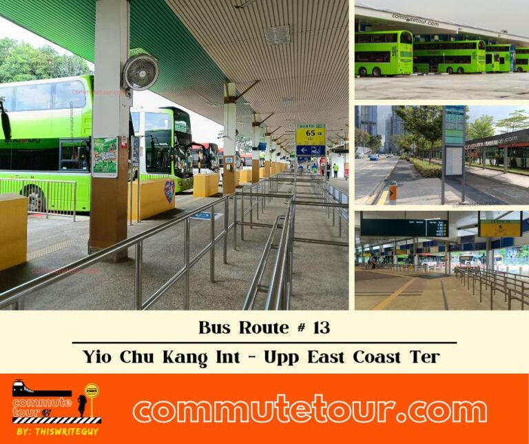 SG Bus 13 Route Map, Bus Schedule and Stops from Yio Chu Kang Interchange to Upper East Coast Terminal | Singapore
