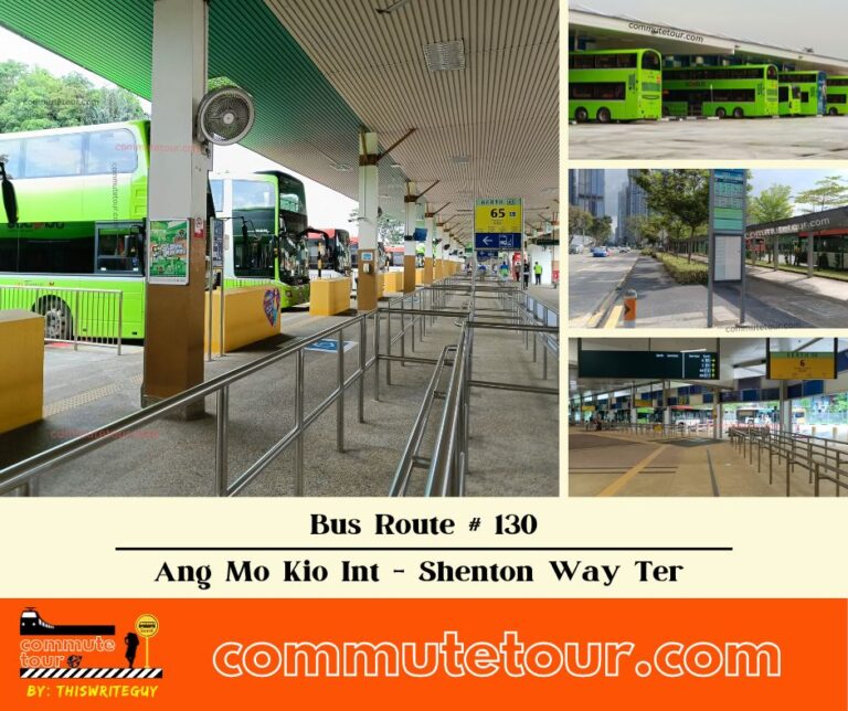 SG Bus 130 Route Map, Bus Schedule and Stops from Ang Mo Kio Interchange to Shenton Way Terminal (vice versa) | Singapore