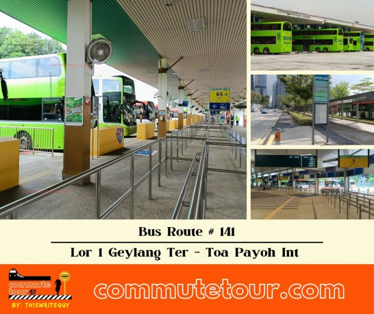 SG Bus Route 141 Schedule, Bus Stops and Route Map from Lorong 1 Geylang Terminal to Toa Payoh Interchange (vice versa) | Singapore