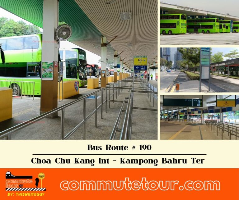 SG Bus 190 Route Map, Bus Schedule and Stops from Choa Chu Kang Interchange to Kampong Bahru Terminal (vice versa) | Singapore