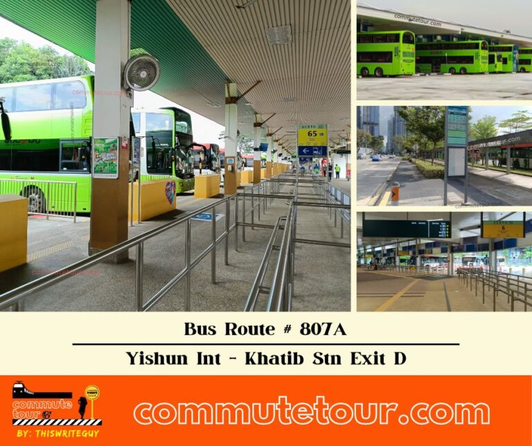 SG Bus Route 807A Schedule, Bus Stops and Route Map from Yishun Interchange to Khatib Station Exit D → One Way | Singapore