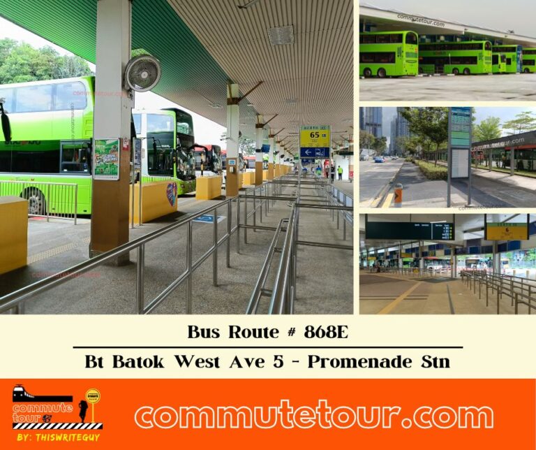 SG Bus Route 868E Schedule, Bus Stops and Route Map from Bukit Batok West Avenue 5 to Promenade Station → One Way | Singapore